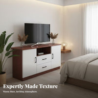 Versatile Use TV Stand Wide Tabletop Modern TV Stand Sturdy Construction Media Cabinet with Storage Easy to Clean for Bedroom