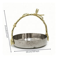 Decorative Tray with Branch Handle Versatile Stainless Steel Tray with Handle Platter Freestanding Sturdy for Hosts