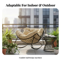 Nordic aesthetic Upholstered rocking seat Light Luxury Aesthetic Rocking Chair High spinerest Indoor Furniture Thick Padded padding for Apartment Dwellers, Homeowners, Balcony, Living Room, Bedroom, study corner