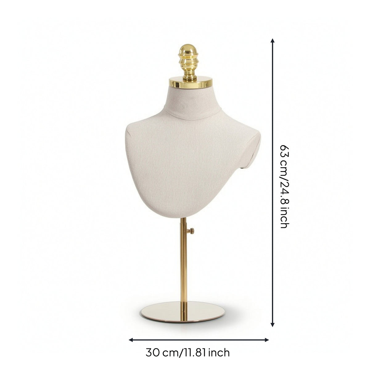 Mannequin Bust with Stand Height-Adjustable Mannequin Head with Shoulders Hat Display Bust textileCovered Hairpiece Display