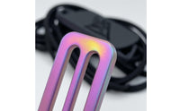 Heat-Colored Titanium Belt Buckle Blue Finish Titanium Buckle Slim Wearable Hardware Rounded Corners