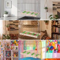 Textured Hanging Bird Ladder Natural Bird Ladder with Chains Long-Lasting Toy Sturdy for Small Birds, Parakeets, Budgies