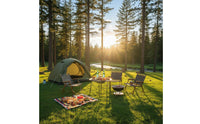 Portable Barbecue Table Foldable BBQ Rapid Cooking Setup Portable Combustion Fire Basin for Picnic, Backyard
