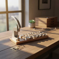 Watch Case Press Tool Bench-Watch Press with Wooden Base for Professionals for Hobbyists