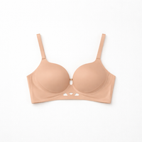 Push Up Bra for Women with V-Shaped Graduated Padding, Non Wired T-Shirt Style with Smoothing Support, Four-Row Back Closure for Adjustable Fit
