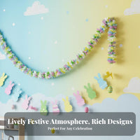 Easter Tinsel Garland Festive Atmosphere Colorful Holiday Tinsel Shiny Finish Colorful Shiny Garland for Kids, Homeowners, Birthday Parties, Indoor