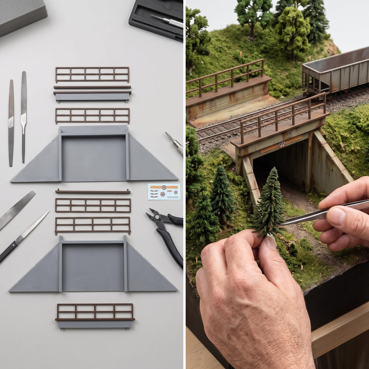 1:87 HO Scale Model Train Railway Culvert Building Kit for Dioramas and Scenery