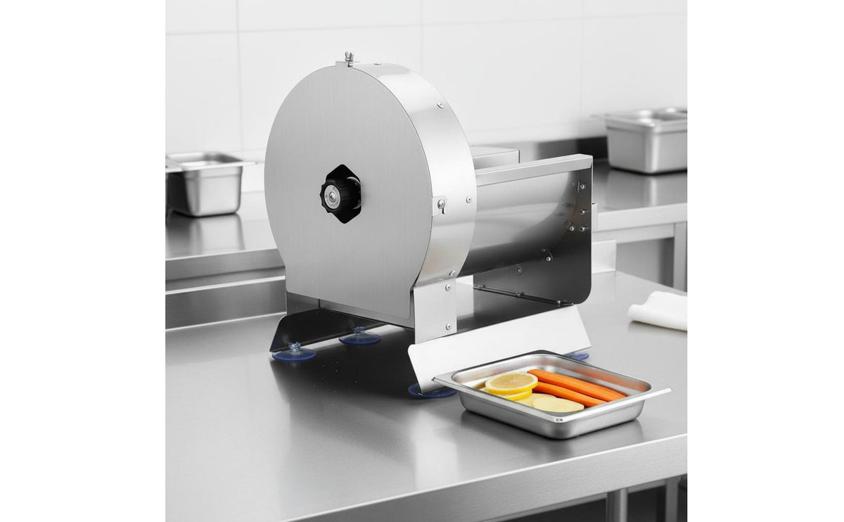 Heavy Duty Commercial Stainless Steel Cutter High Performance Commercial Vegetable Cutter Easy to Clean Slicing Machine Even Cutting for Restaurant Owners, Juice Bar