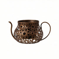 Metal Planter with Saucer Elegant Decorative Flower Pot Long-Lasting