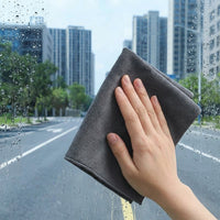 Black Microfibre Cloth and Microfiber Towel for Glass, Water-Only Cleaning Cloth for Mirrors and Furniture, Patterned Texture, 40x50cm