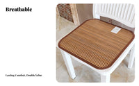 Bamboo Seat Cushion Breathable Summer Cooling Chair Mat Double-Sided Carbonized Bamboo Chair Cushion for Commuters, Students, Car, Hot Weather, Home