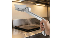 Aluminum Alloy Barbecue Scraper Smooth Finish Bbq Scraper White Grip End for Griddle