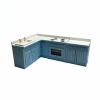 Pretend Play 1:12 Scale Kitchen Set Realistic Design Dollhouse Kitchen Cabinet Handmade for Hobbyists
