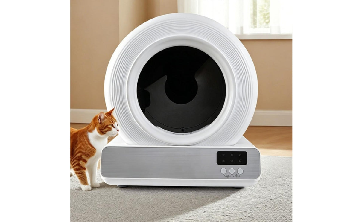 Enclosed Automatic Cat Litter Box Sealed Self-Cleaning Litter Box Leak-Proof Washable for Indoor