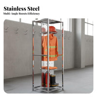 Stainless Steel Fire Suit Hanger 360° Rotation Double-Sided Turnout Gear Locker Rust-Resistant Firefighter Gear Rack for Firefighters