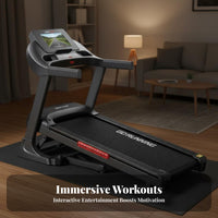 Ultra-Quiet Foldable Home Treadmill Space Saving Design Foldable Treadmill Shock-Absorbing Electric Running Machine Easy to Move for Gym