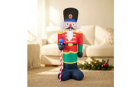 Freestanding Christmas Inflatable Nutcracker Inflate Inflatable Nutcracker Soldier Portable Holiday Decoration Easy for Yard, Porch