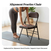 Supportive Practice Chair Foldable Alignment-Focused Auxiliary Chair Multi-Functional Stretching Exercise Headstand Bench for Beginners, Seniors
