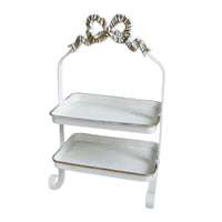 Two-Tier Tray Rack Iron Snack Rack Easy Access for Dessert Table, Entryway
