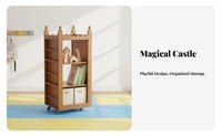 Large Capacity Rotating Castle book storage unit Multi-Functional Storage kids' Furniture Space-Saving book storage unit Easy to Assemble for Children, Preschoolers, Toddlers, Playroom, Nursery, Kindergarten, Classroom