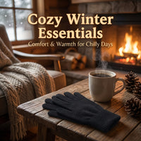 Warm Acrylic Knitted Gloves for Walking Dog, Thermal Gloves for Shoveling Snow, Touchscreen Jacquard Knit Gloves for Running