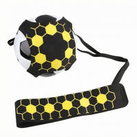 Soft Cover Soccer Ball Coach Geometric Pattern Strap Ball Coach Black and Yellow Sports Gear for Practice