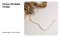 Metal Clasps Pearl Bead Chain Flexible Looped Bead Strand Light-Colored Pearl Ornament Chain Decorative