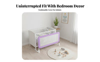 Sturdy Steel Frame Adjustable Height Bed Easy Installation Foldable Bed Safety Silent Folding Infant Bedside Guard Breathable Mesh for Toddlers, Babies, Parents, Nursery, Bedroom, Home
