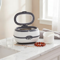 Resonance Cleaning Cleaner with Basket Compact Resonance Cleaning Cleaner with Digital Display Portable for Eyeglass Wearers, Jewelers, Home, Salon