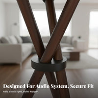 Sturdy Construction Wooden Speaker Tripod Heavy Duty Speaker System Floor Stand Reduces Vibrations Solid Wood Audio Stand Acrylic Top Panel for Living Room, Bedroom