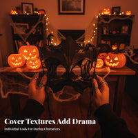 Mythological Design Demonic creature Halfface covering Intricate features Horror Character face covering Adjustable Strap Costume Accessory for Halloween fans, Cosplayers, Adults, Cosplay festivitys, Stage Performances, fancy dress ball Balls, Nightclubs