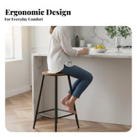 Nordic Design High Stool with Backrest Minimalist Design High Stool with Low Backrest Sturdy Frame Bar Chair Easy Assembly for Homeowners, Adults, Business Owners, Cafe, Restaurant, Kitchen, Living Room