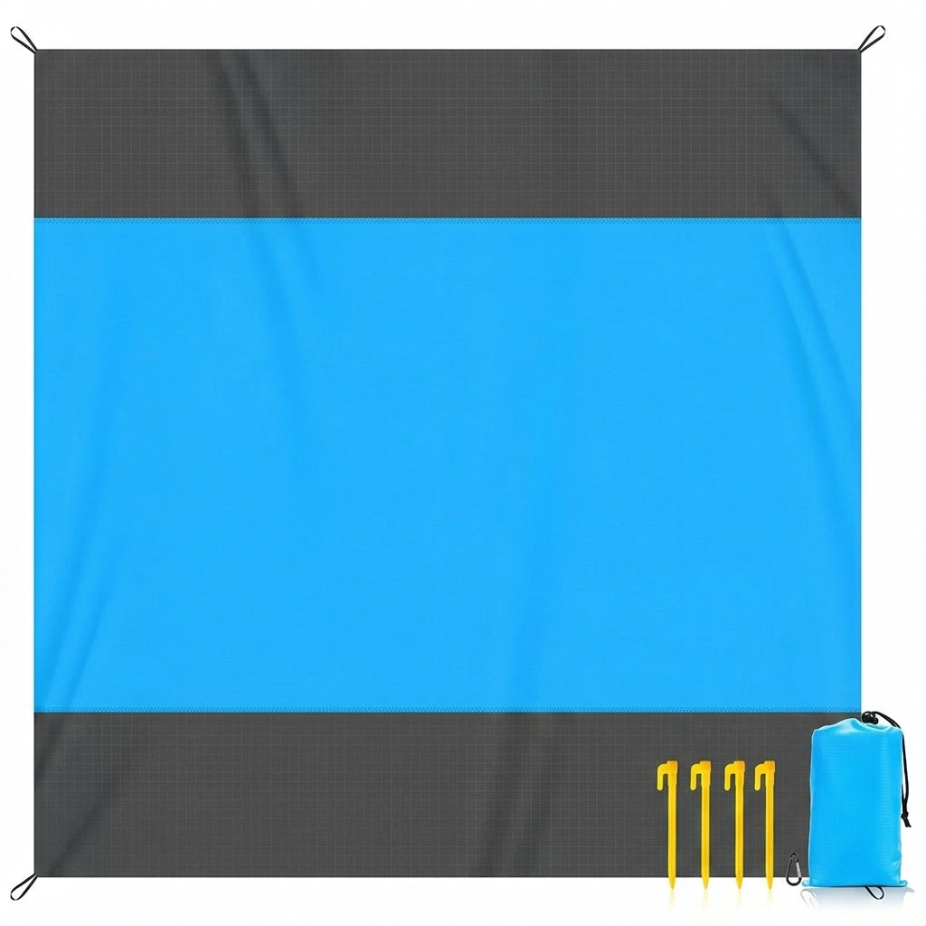 Picnic Blanket and Waterproof Blanket for Beach Play, Large 210*200cm 210T Polyester Camping Mat, Comfortable Sleeping Mat, Lightweight Design