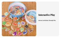 Educational Fishing Toy Set Parent-Child Interaction Fishing Game Hand-Eye Coordination Develops Fine Movement Skills for Toddlers, Girls, Preschoolers