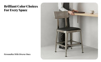 mechanical aesthetic Metal Stool with rear support Vintage Design Lowrear support Metal Stool Commercial Grade Counter Chair sturdy Construction for Restaurateurs, Interior Designers, Restaurant, Bistro, Kitchen, Patio