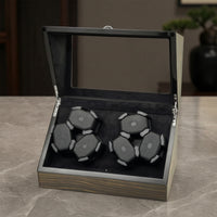Wood-Grain Automatic Watch Winder Box Compact 6-Position Watch Winder Luxurious Case Quiet for Dresser