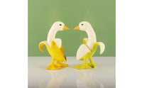2 Pieces Banana Duck Statue Quirky Amusing Fowl Figurine Sculpture Funny Decor for Adults, Shelf