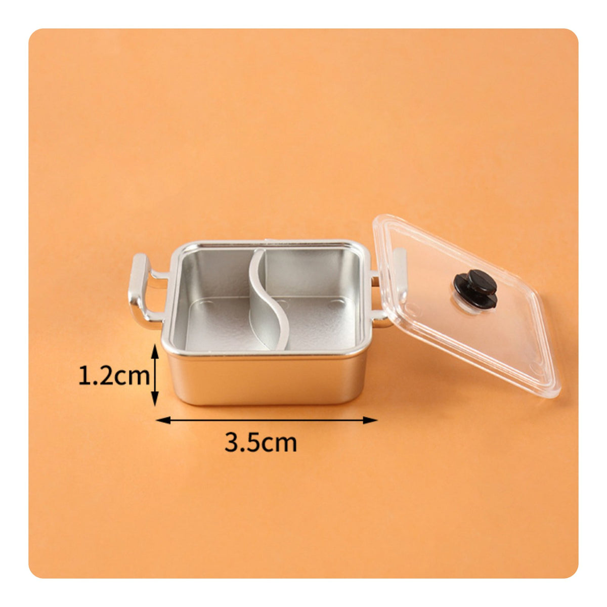 Realistic Design Miniature Hot Pot DIY Accessory Miniature Double Flavor Pot Exquisite Details Play Kitchenware 1/12 Scale for Collectors, Hobbyists, Miniature Scene, Photography Prop