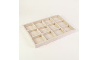 Flocked Jewelry Tray with 12 Compartments Open-Top Jewelry Organizer Tray Shallow Scratch-Resistant for Collectors