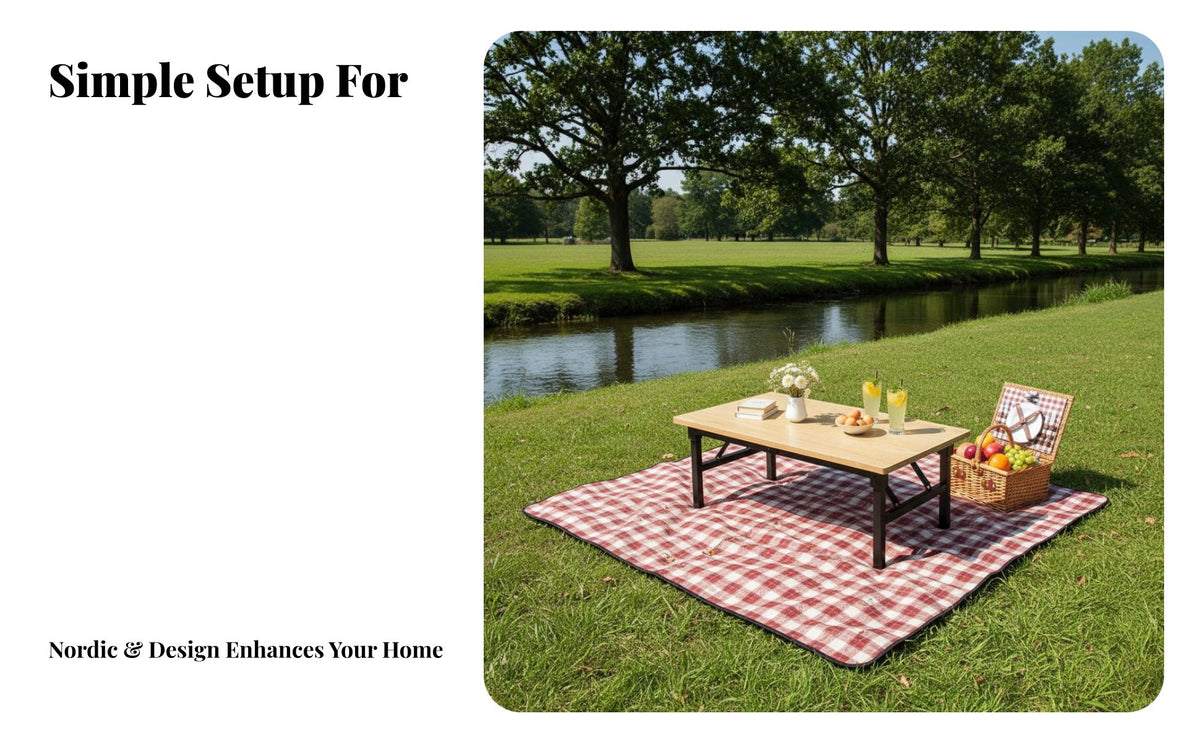 Foldable Design Collapsible Low Table Space-Saving Collapsible Coffee Table Installationunoccupied Portable Desk No Assembly Required for Apartment Dwellers, RV Owners, Families, Living Room, Small Areas, Outdoor Activities, Dining
