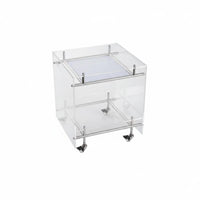 Minimalist Design Transparent Rolling Trolley On Wheels Multi-Tier Transparent Rolling Trolley Modern Design Household Furniture Large Capacity for Homeowners, Professionals, Living Room, Bedroom, Small Areas, Kitchen