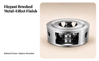 Ventilated Stainless Steel Teapot Warmer Round Stainless Steel Tea Warmer Low-Silhouette Tableware Accessory Sturdy