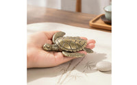 Brass Turtle Figurine Collectible Turtle Figurine Low-Profile Feng Shui Ornament for Collectors, Desk