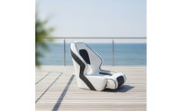 High-Back Boat Contoured Seat with Armrests Curved-Around Helm Seat with Armrests Contoured Helm Chair Padded for Boaters, Pilots, Boats, Yachts, RVs