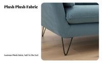 Upholstered 2-Seater Sofa Nordic design Two-Seater Loveseat Sturdy Metal Legs Living Room Furniture for partners, Students, Studio, Lounge Area, Bedroom