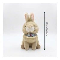 Bunny Doll with Collar Soft Stuffy Doll Stuffed Bunny Adorable Plushie Comfy for Children, Bedroom, Nursery
