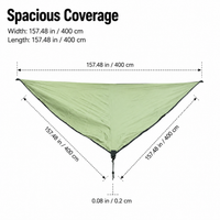 Triangle Shade Sail 4x4x4m, Army Green Waterproof Shade Tarp with Silver Coating, Sun Protection Sail for Garden Patio Outdoor