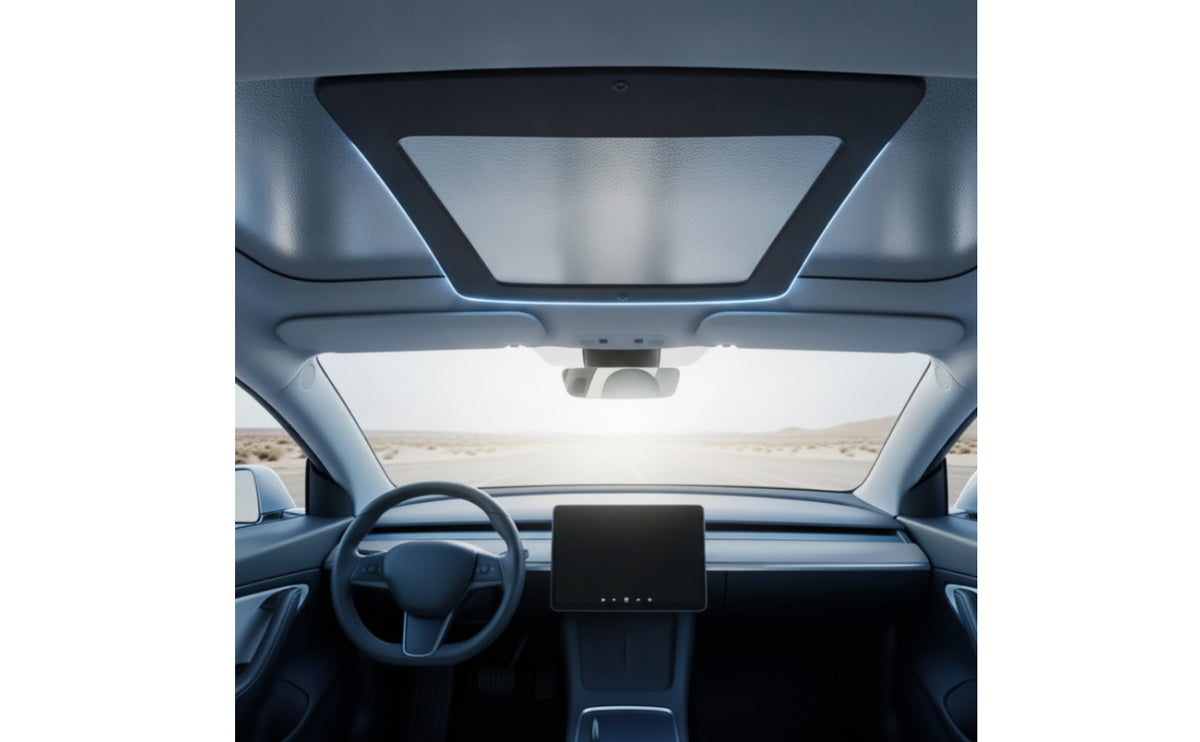Motorized Sunshade Electric Car Sunshade Low Profile Assembly with Control Module for YL Electric Vehicle Interior
