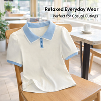 Women Knit Shirts with Faux Two Piece Layered Design for Casual Wear, Plus Size Ladies with Short Sleeve Loose Fit, Tee for Daily