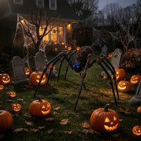 Large Giant Arachnid with Light-up Eyes Glowing Giant Arachnid with Sensor Scary Decorations Creepy for Haunted House, Yard, Porch, Halloween Party